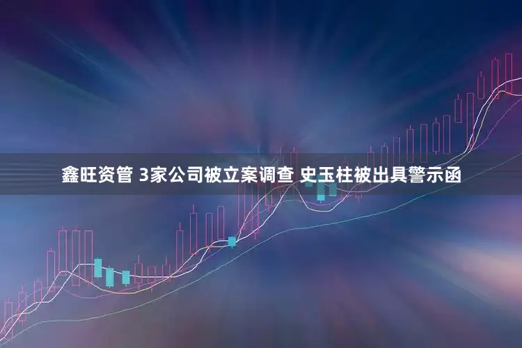 鑫旺资管 3家公司被立案调查 史玉柱被出具警示函